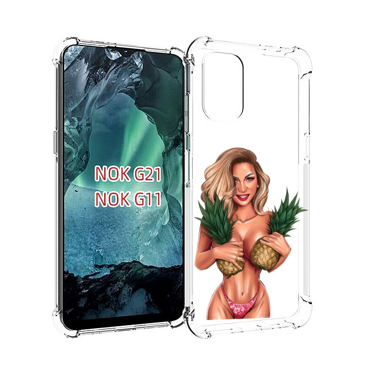 

Чехол Mypads Девушка-С-Ананасами Женский Для Nokia G11/G21, Прозрачный, Tocco
