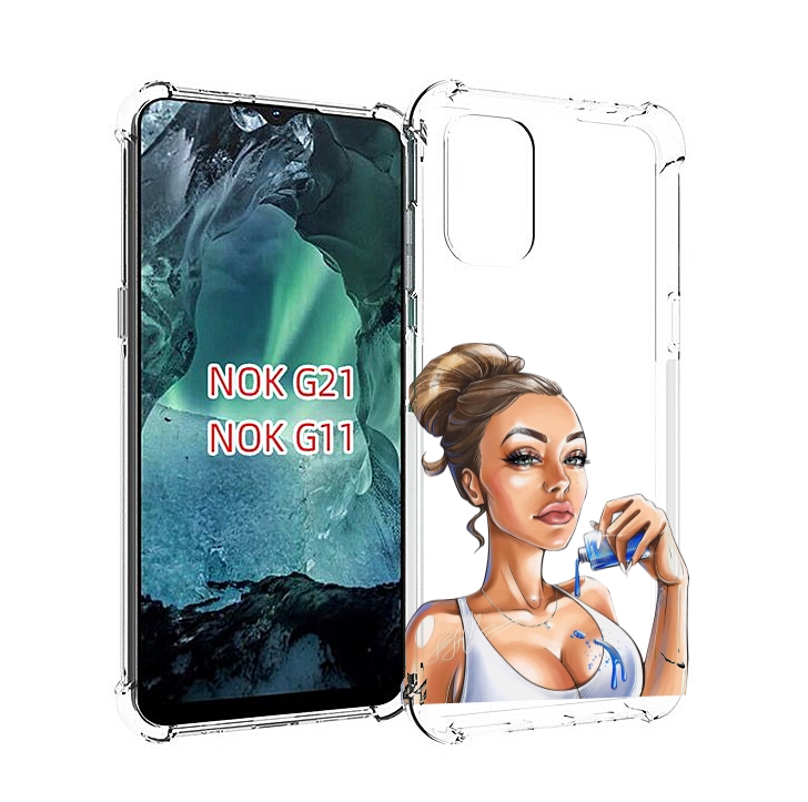 

Чехол Mypads Девушка-Пролила-Краску Женский Для Nokia G11/G21, Прозрачный, Tocco