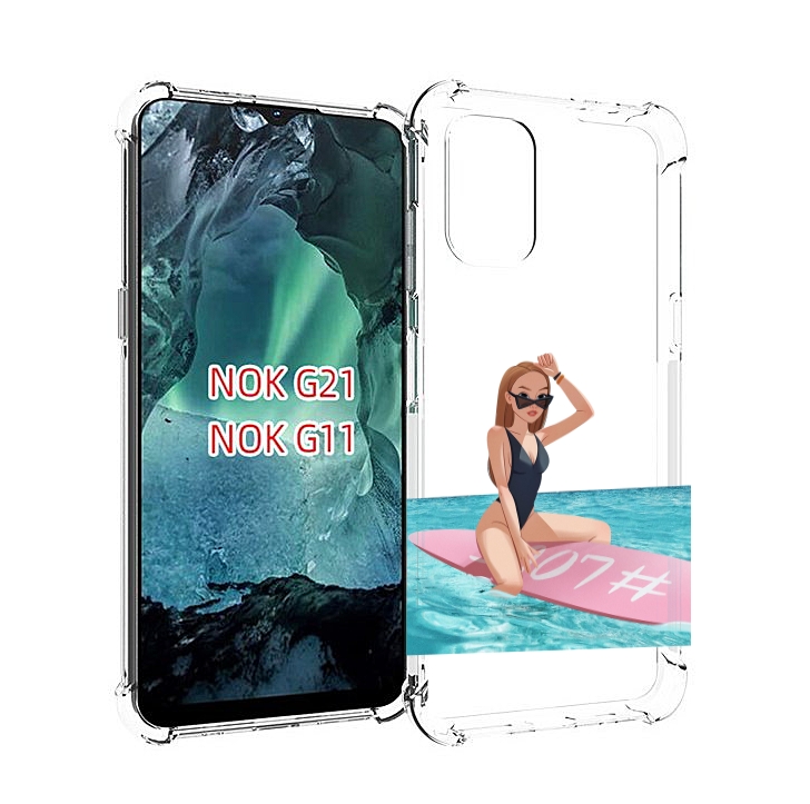 

Чехол Mypads Девушка-На-Серфе Женский Для Nokia G11/G21, Прозрачный, Tocco