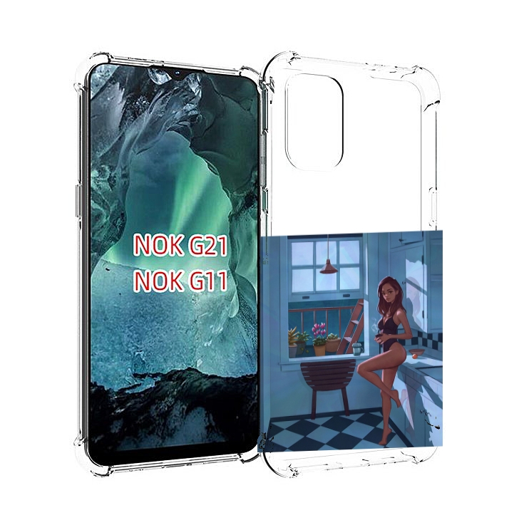 

Чехол Mypads Девушка-На-Кухне Для Nokia G11/G21, Прозрачный, Tocco