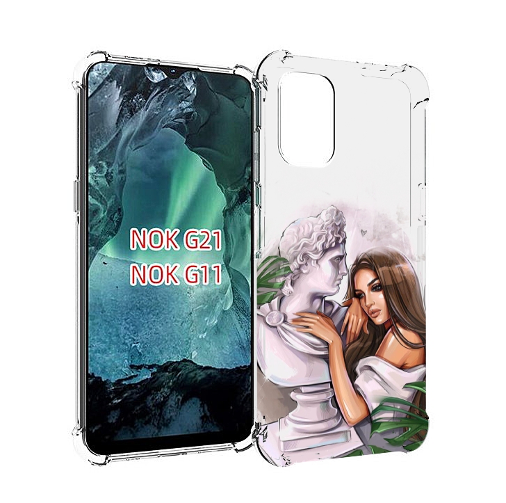 

Чехол MyPads девушка-модель-со-статуей женский для Nokia G11 / G21, Прозрачный, Tocco