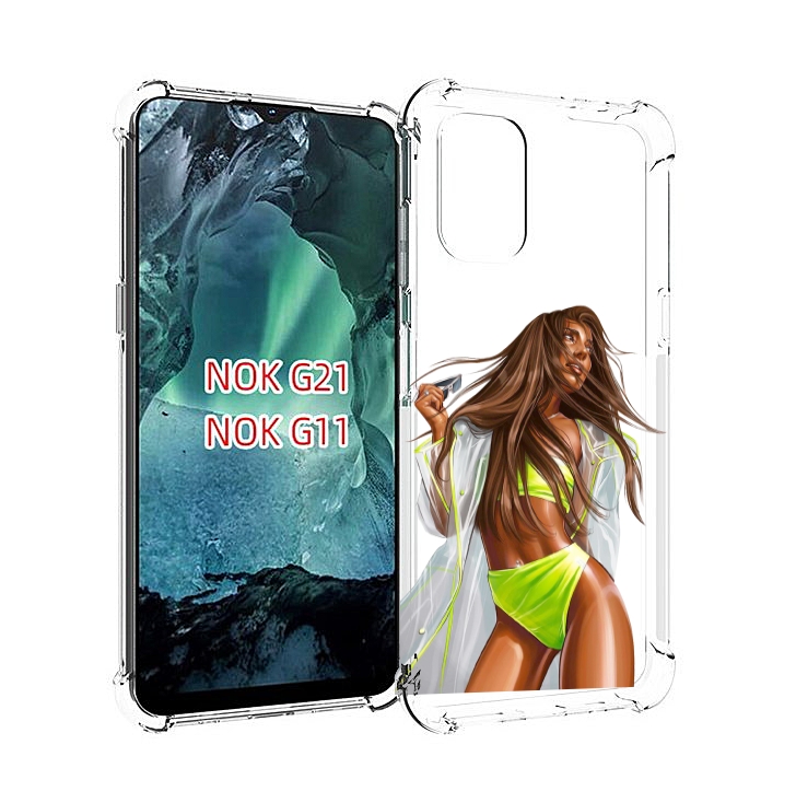 

Чехол Mypads Девушка-Модель-Мулатка Для Nokia G11/G21, Прозрачный, Tocco