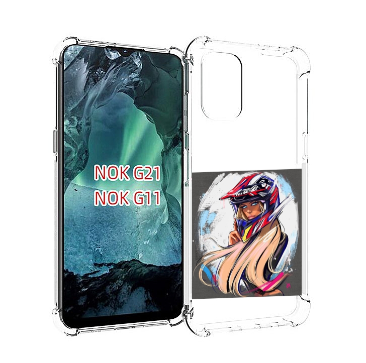 

Чехол Mypads Девушка-В-Шлеме Для Nokia G11/G21, Прозрачный, Tocco