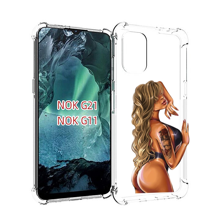 Чехол Mypads Девушка-В-Черном-Кожаном-Купальнике Женский Для Nokia G11/G21