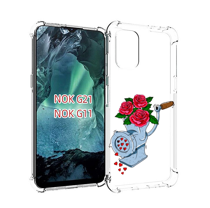 

Чехол Mypads Цветочные Сердца Для Nokia G11/G21, Прозрачный, Tocco