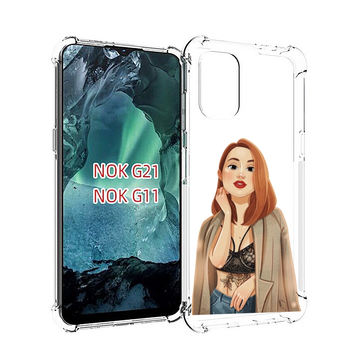 

Чехол Mypads Девушка-В-Кружевном-2 Для Nokia G11/G21, Прозрачный, Tocco