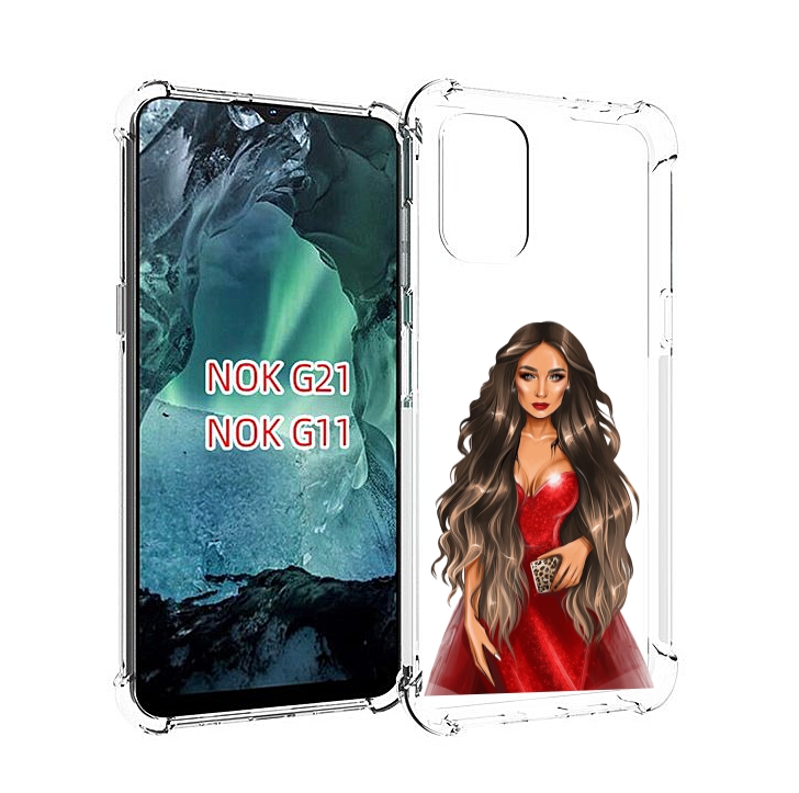 

Чехол Mypads Девушка-В-Вечернем-Платье Женский Для Nokia G11/G21, Прозрачный, Tocco