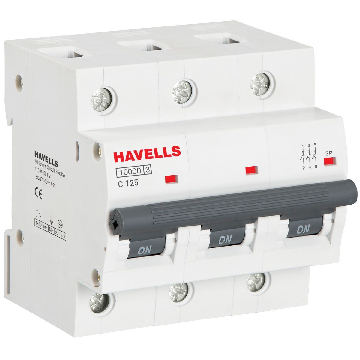 фото Автоматический выключатель havells: 3p, 10ka, c-125a, 4,5m