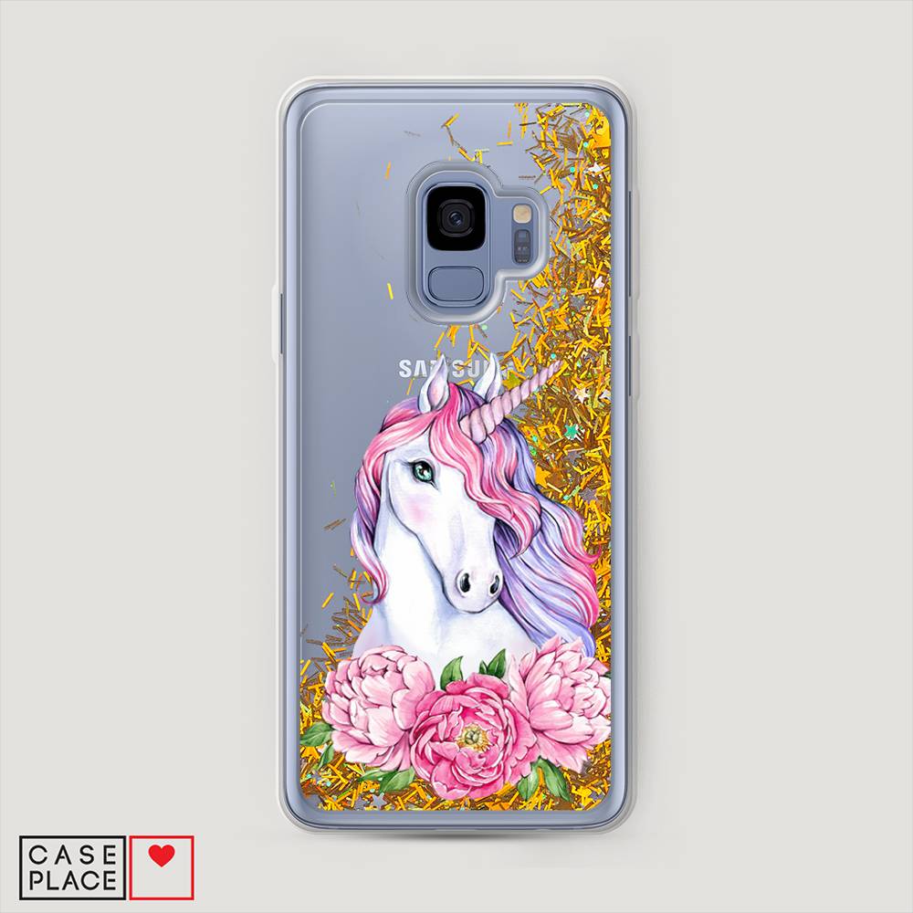 Чехол Awog  на Samsung Galaxy S9 Единорог с пионами