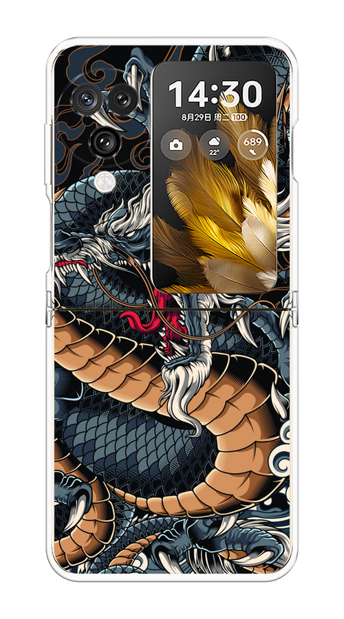 

Чехол на Oppo Find N3 Flip "Japanese Dragon", Коричневый;черный;синий, 2517250-1