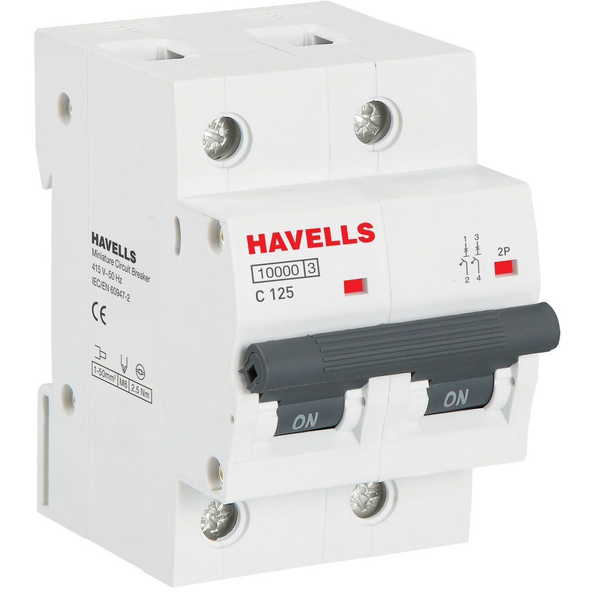 фото Автоматический выключатель havells: 2p, 10ka, c-125a, 3m