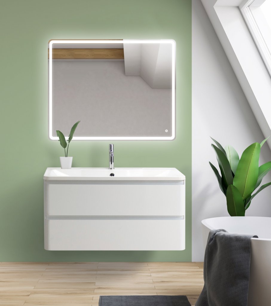 фото Тумба для комплекта belbagno albano-900-2c-so-bl bianco lucido