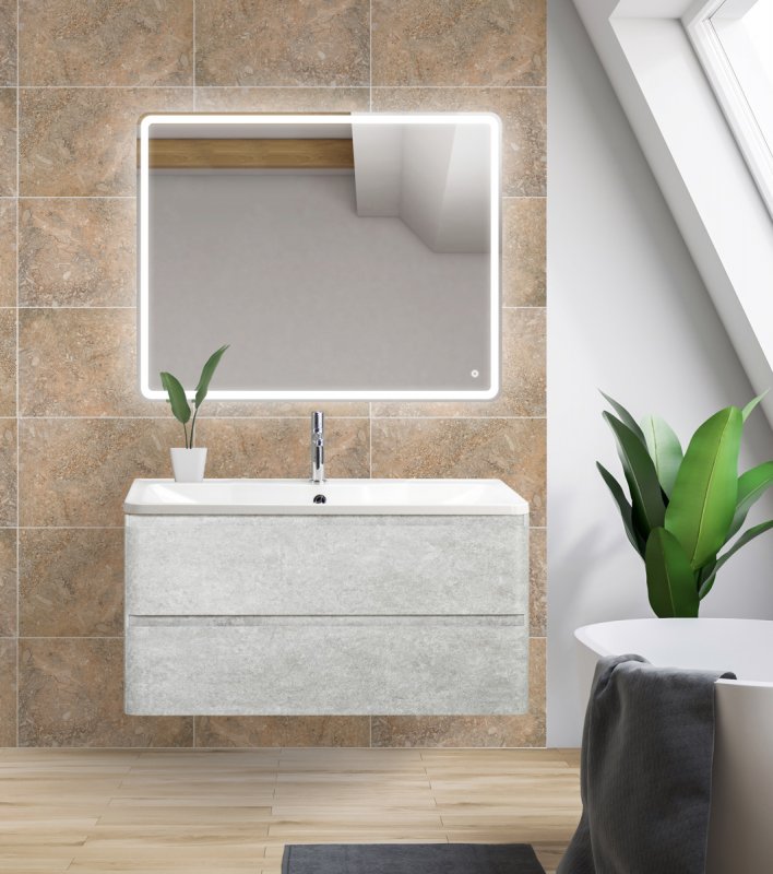 фото Тумба для комплекта belbagno albano-1000-2c-so-cvg cemento verona grigio