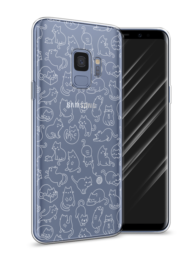 

Чехол Awog на Samsung Galaxy S9 "Шкодливые котики", Черный;белый;серый, 25750-2