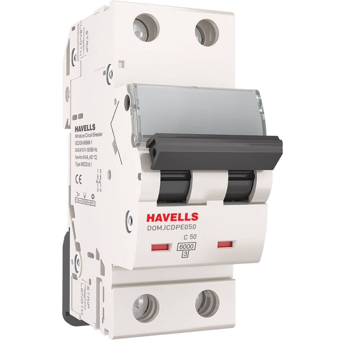 фото Автоматический выключатель havells: 2p, 6ka, c-50a, 2m