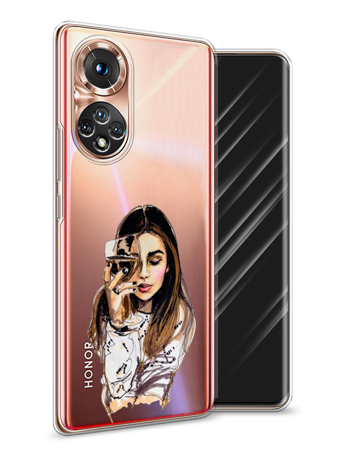 

Чехол Awog на Honor 50 "Девушка с бокалом", Коричневый;прозрачный;бежевый, 6105450-7