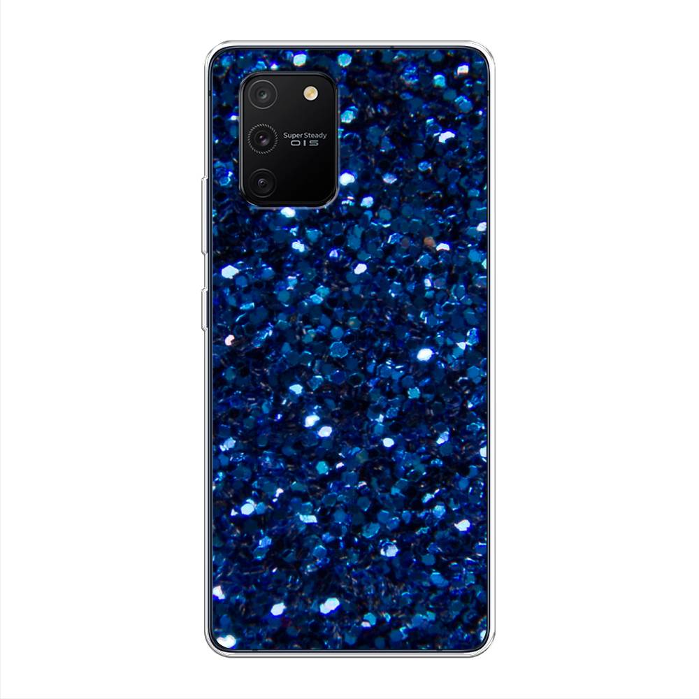 фото Чехол awog "синие блестки рисунок" для samsung galaxy s10 lite