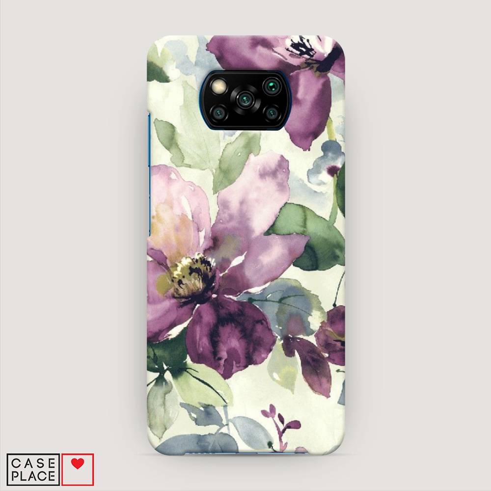 

Пластиковый чехол "Сиреневые цветы-акварель" на Xiaomi Poco X3 NFC, 39220-7