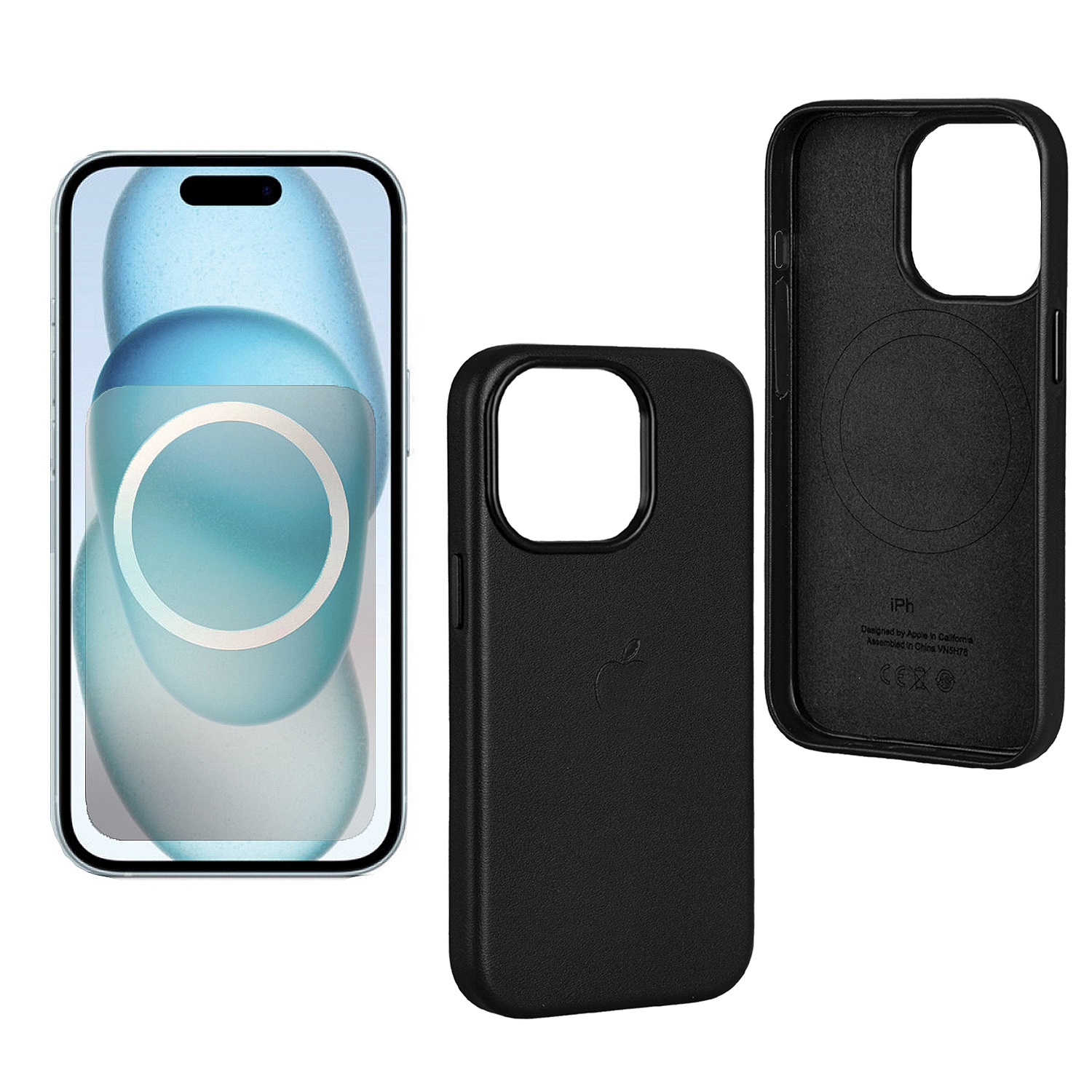 

Чехол NoBrand для iPhone 15 Pro Leather Case Black (MagSafe), Черный, Чехол для iPhone 15 Pro Leather Case Black (MagSafe) c LOGO (IS792831)