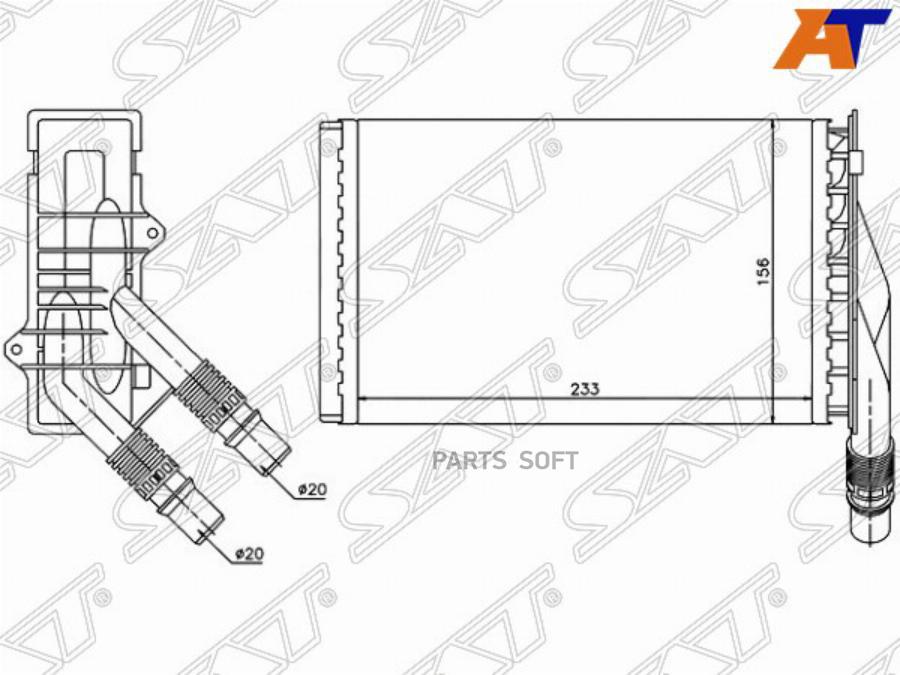SAT Радиатор отопителя салона  RENAULT KANGOO 98-