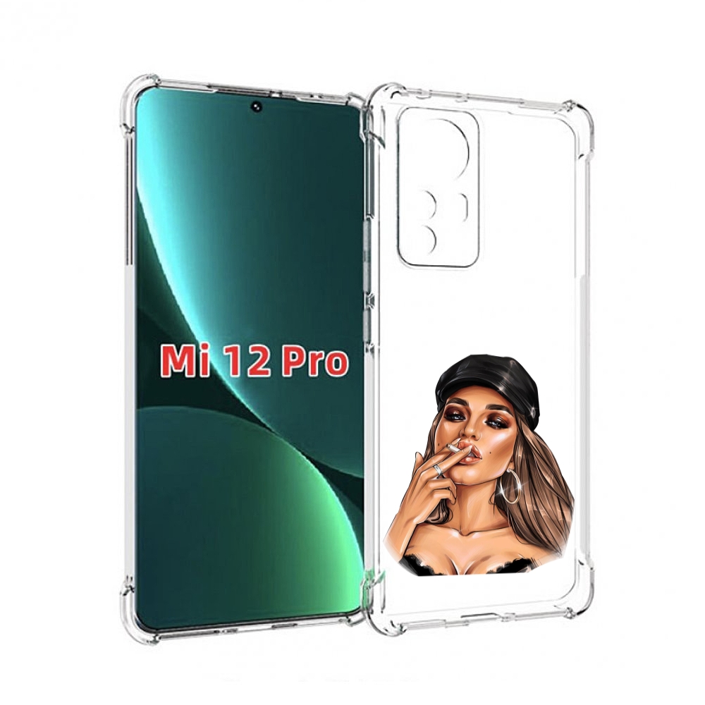 

Чехол MyPads девушка-в-шапке-с-сигаретой для Xiaomi 12S Pro, Прозрачный, Tocco