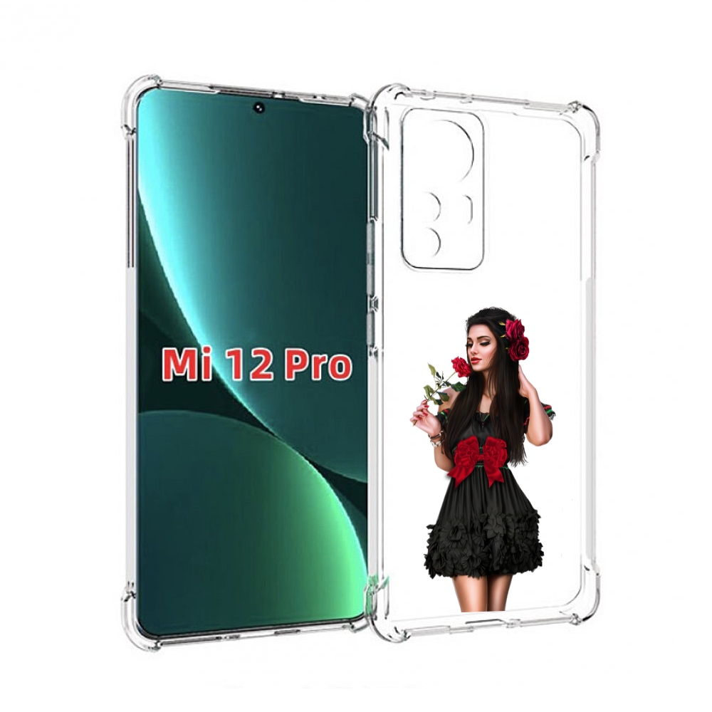

Чехол MyPads девушка-в-черном-платье-с-розой женский для Xiaomi 12S Pro, Прозрачный, Tocco