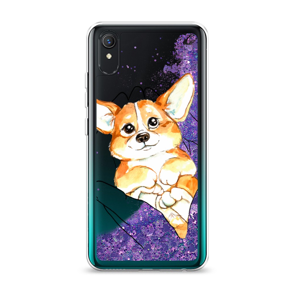 

Жидкий чехол с блестками "Корги в ладошках" на Vivo Y1s, 263292-1