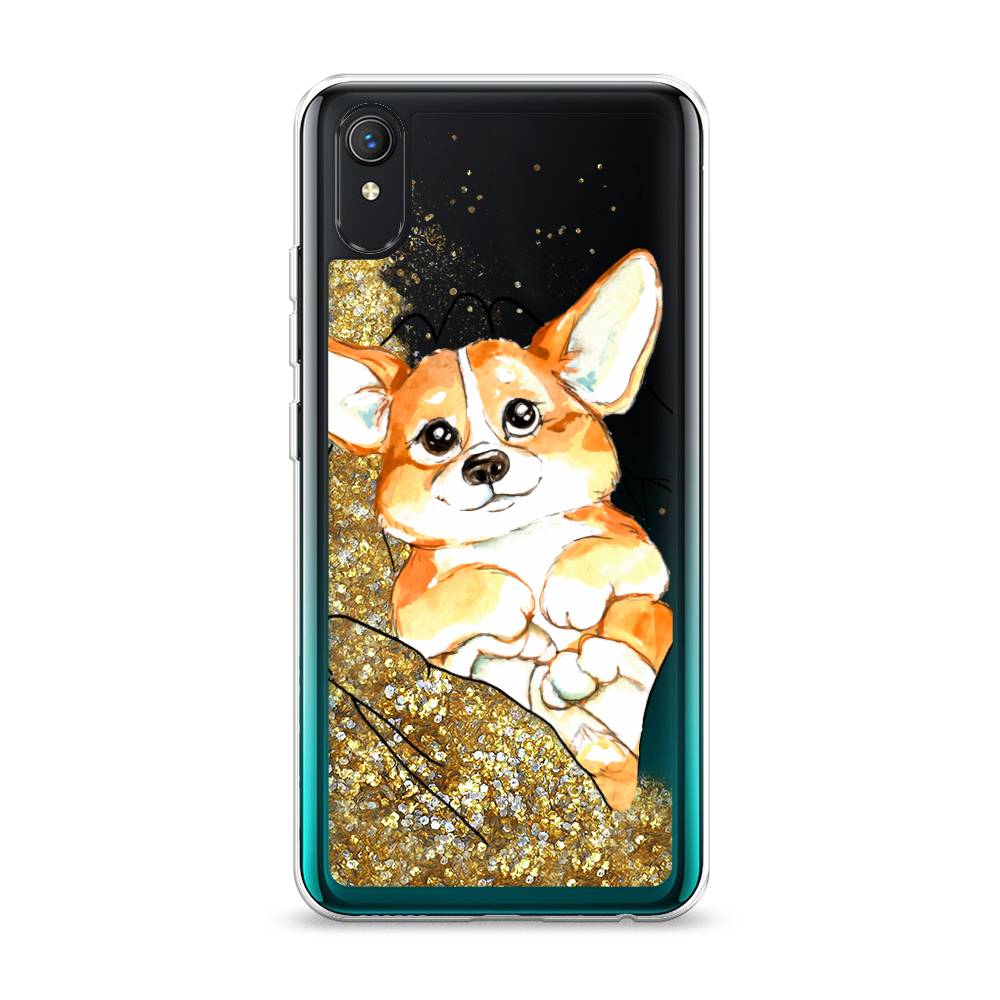 

Жидкий чехол с блестками "Корги в ладошках" на Vivo Y1s, 263290-1
