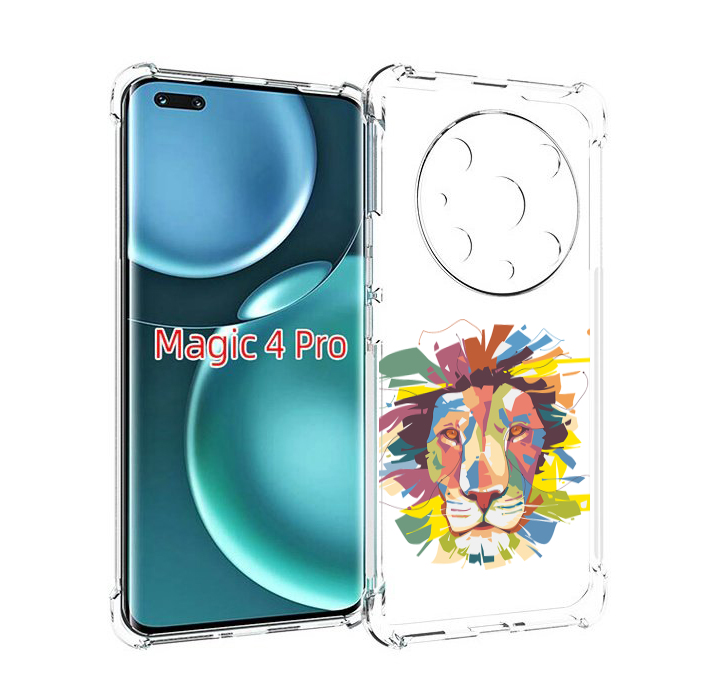 

Чехол MyPads разноцветный-лев детский для Honor Magic4 Pro, Прозрачный, Tocco
