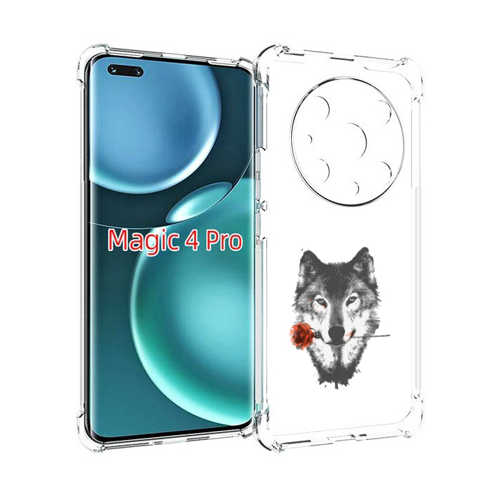 

Чехол MyPads волк с розой для Honor Magic4 Pro, Прозрачный, Tocco