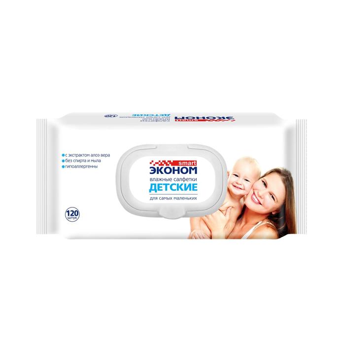 

Влажные салфетки "Эконом" Smart, детские, 120 шт (2 шт)