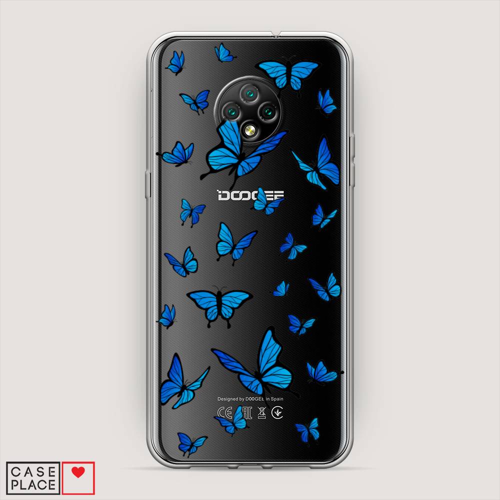 фото Чехол awog "синие бабочки" для doogee x95