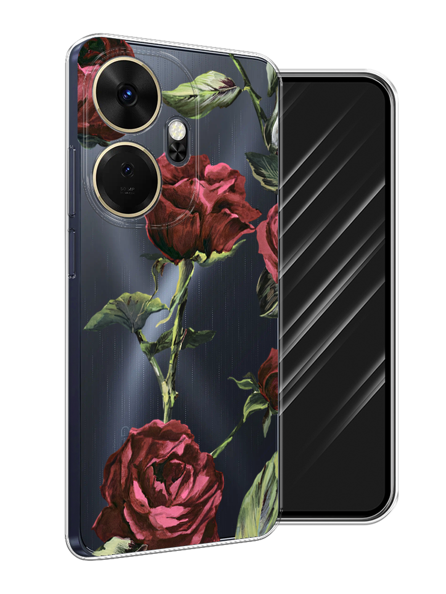 

Чехол Awog на Itel P55 Plus 4G "Бордовые розы фон", Бордовый, 3201950-1