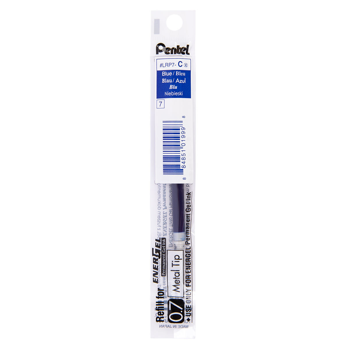 Стержень Pentel для ручек гелевых EnerGel Permanent BLP77 d 07 мм LRP7-CX синий 319₽