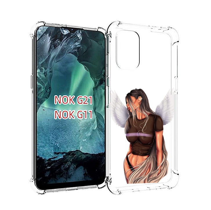 

Чехол Mypads Девушка-Ангел-С-Крыльями Женский Для Nokia G11/G21, Прозрачный, Tocco