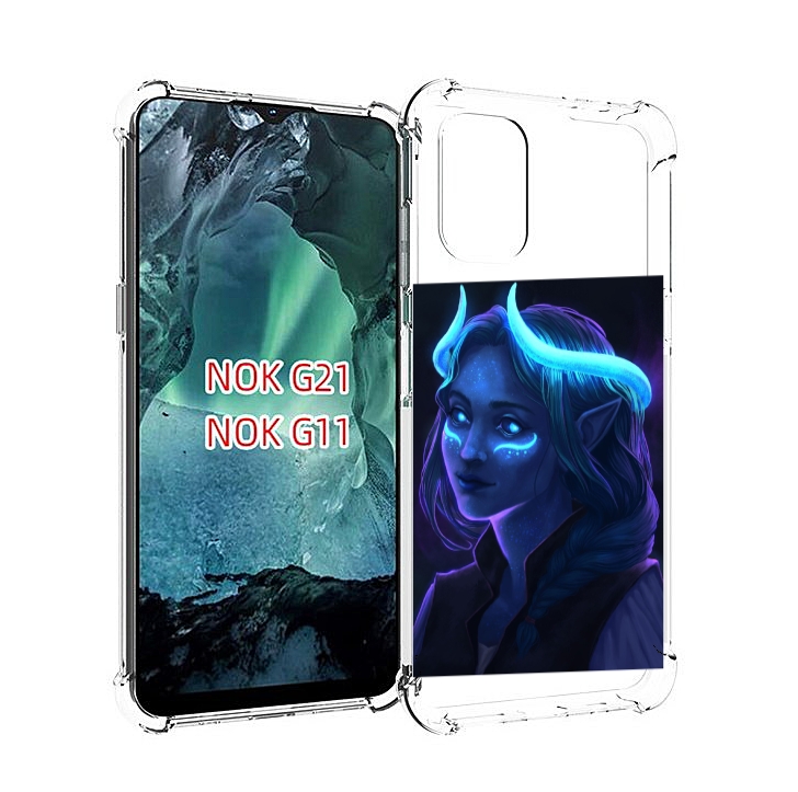 

Чехол Mypads Девушка Синяя Ледяная Женский Для Nokia G11/G21, Прозрачный, Tocco