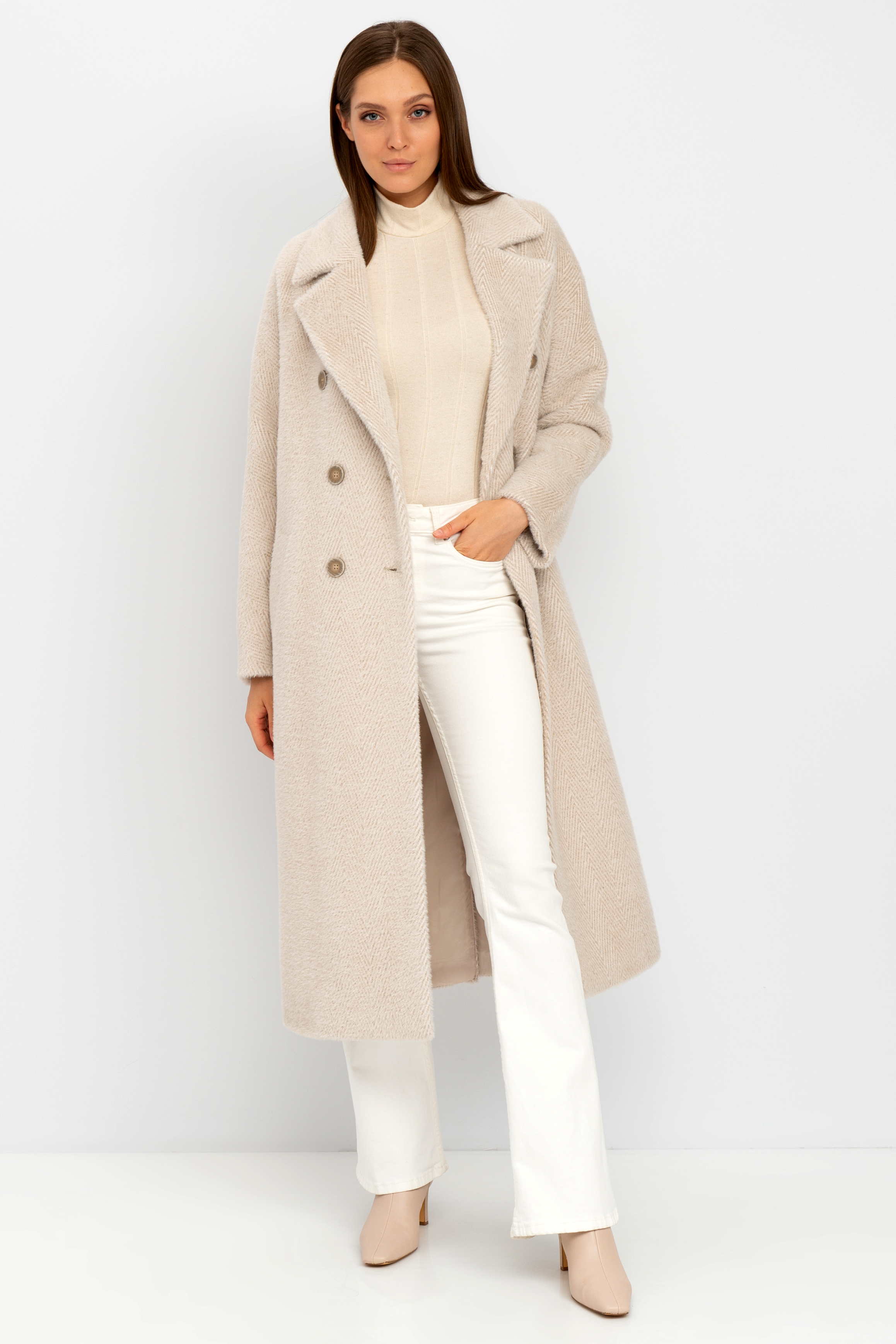 

Пальто женское МОСМЕХА 8022142 бежевое 48 RU, Бежевый, 8022142