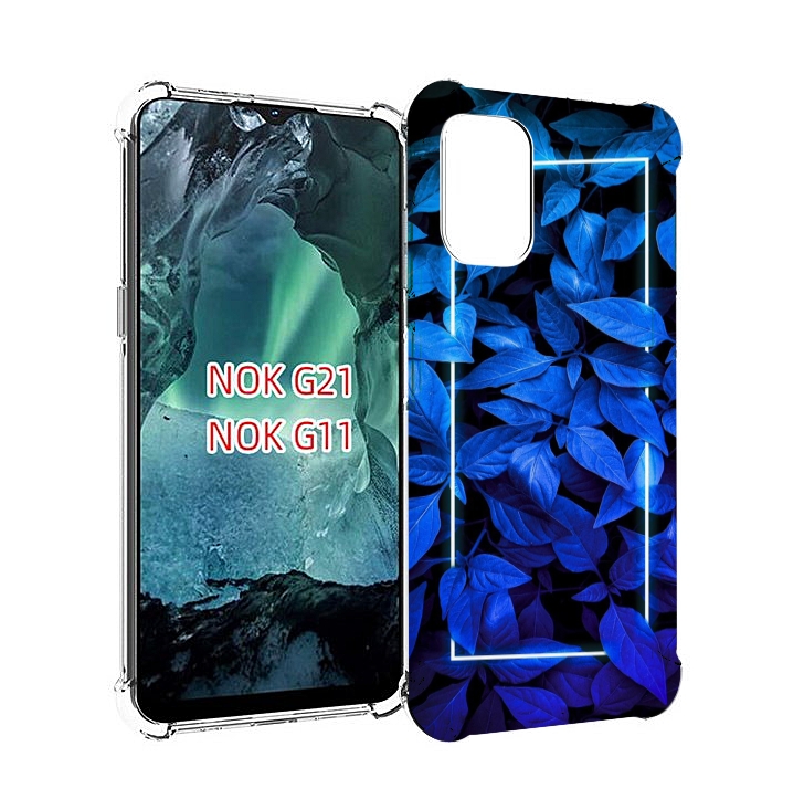 

Чехол Mypads Голубые Цветочки Неон Для Nokia G11/G21, Прозрачный, Tocco