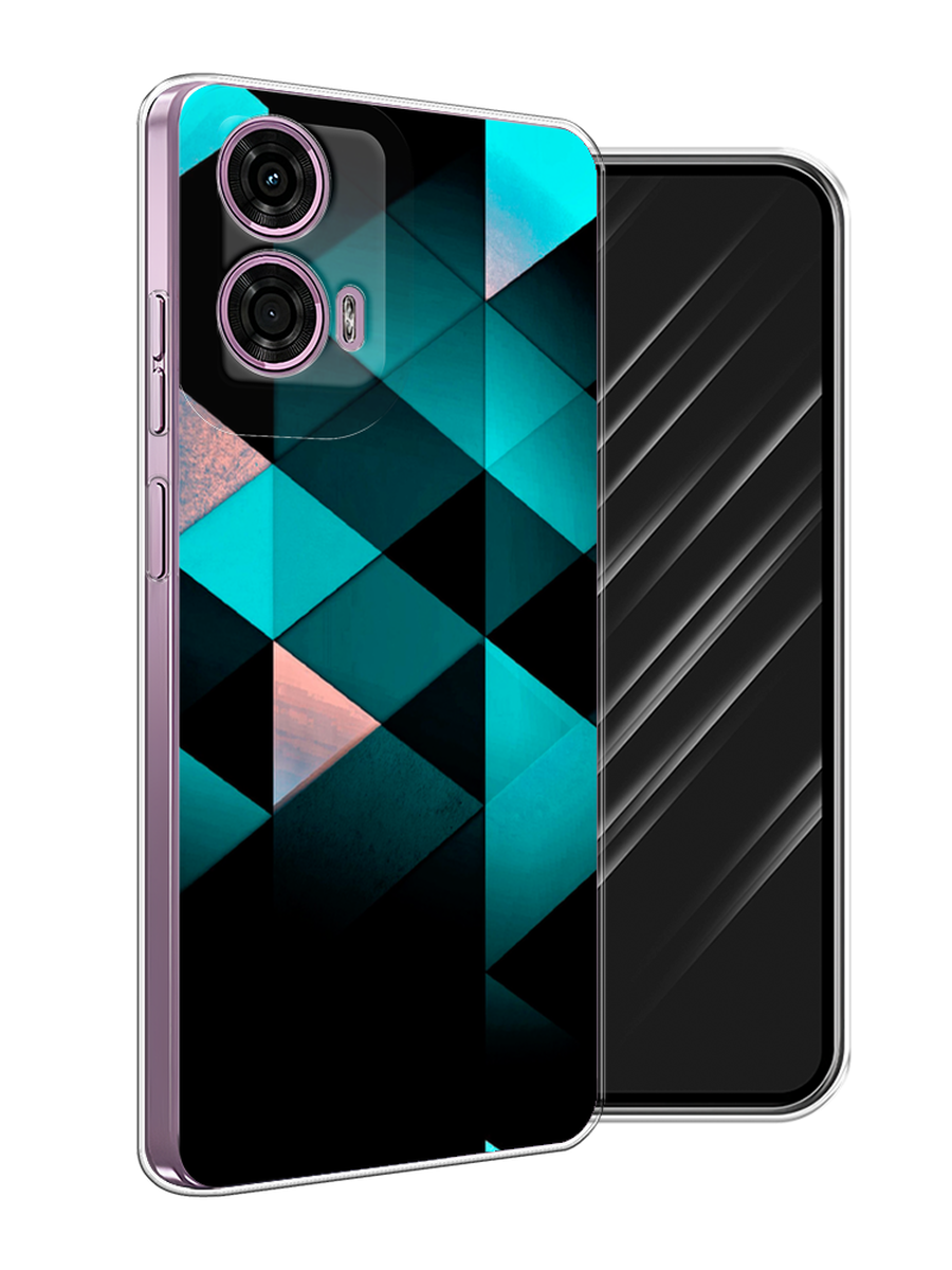 

Чехол Awog на Motorola Moto G24 "Геометрия 16", Бирюзовый;черный, 243850-1