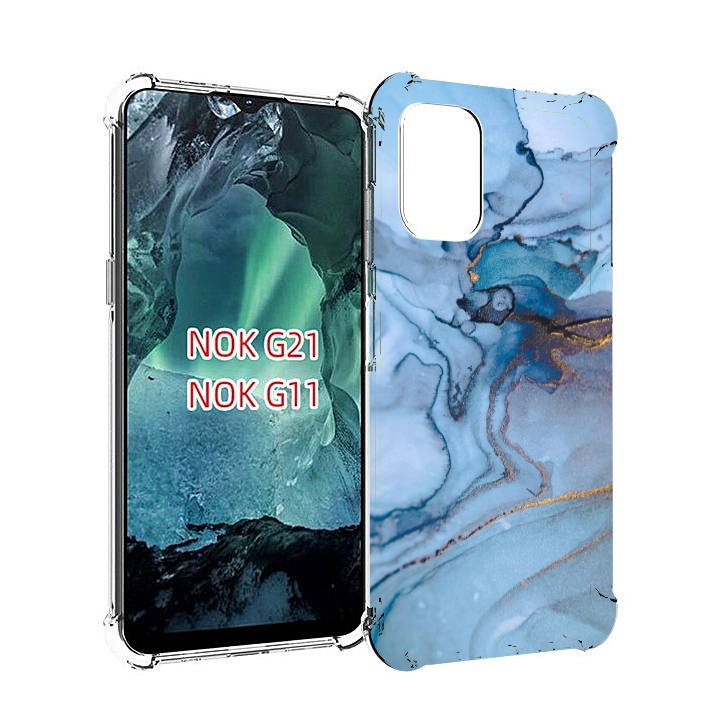 

Чехол Mypads Голубой Мрамор Для Nokia G11/G21, Прозрачный, Tocco