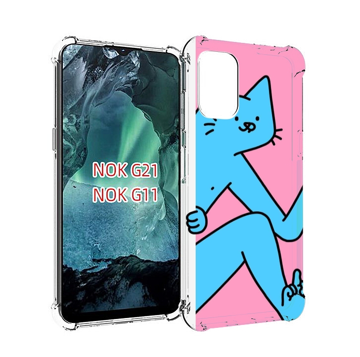 

Чехол Mypads Голубой Кот В Дверце Для Nokia G11/G21, Прозрачный, Tocco