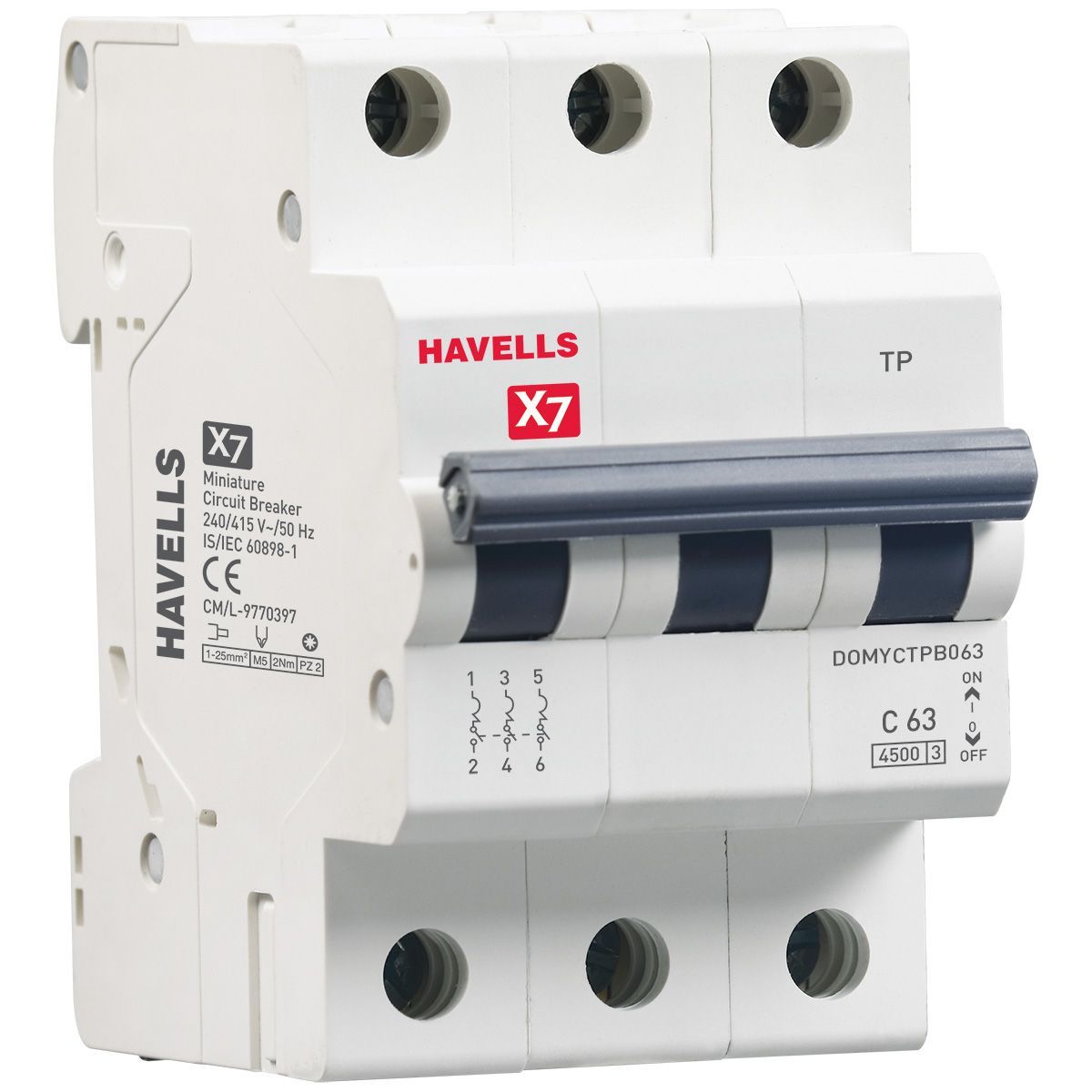 фото Автоматический выключатель havells: 3p, 4.5ka, с-63a, 3m