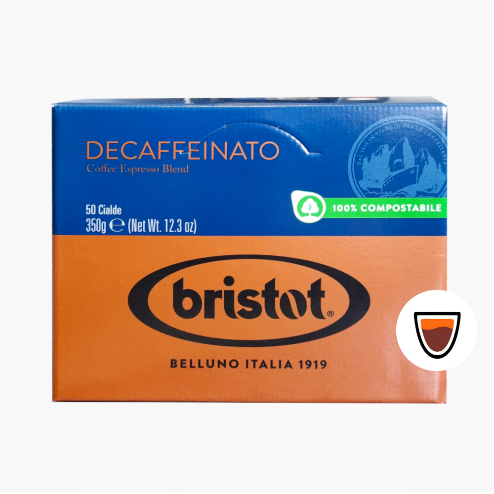 Кофе в чалдах E.S.E. для эспрессо Bristot Decaffeinato 50 шт