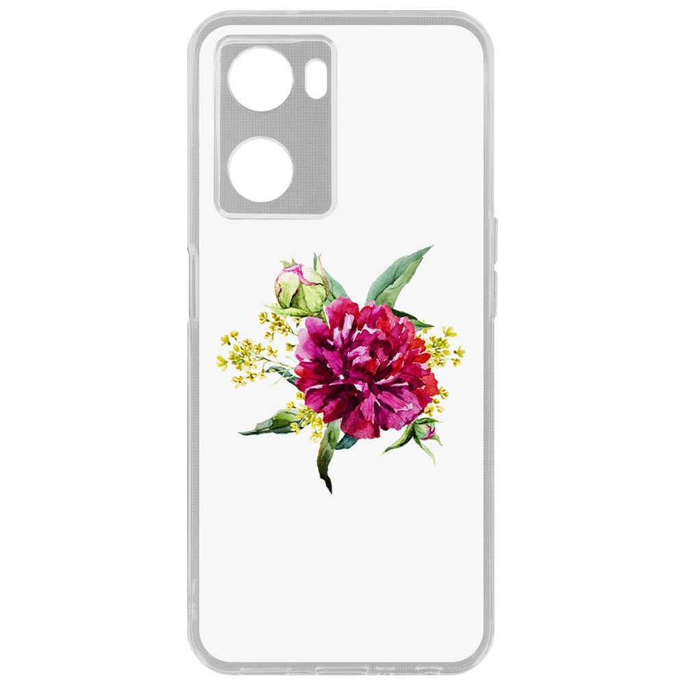 

Чехол Цветочная акварель для Oppo A57s, Прозрачный