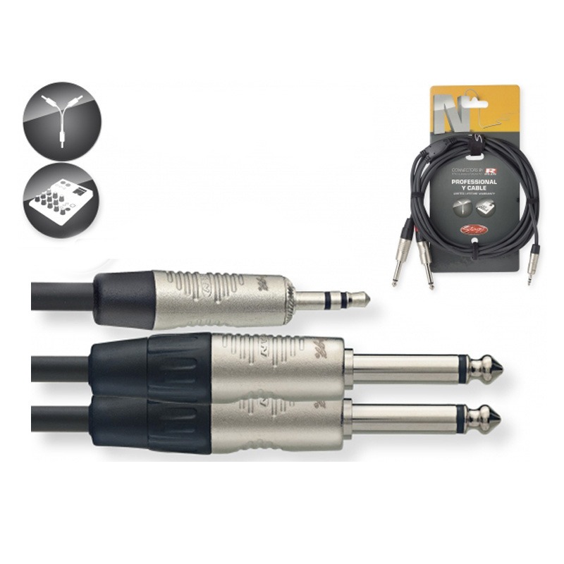

Кабель аудио 1xMini Jack - 2xJack Stagg NYC1/MPS2PR 1.0m, NYC1/MPS2PR 1.0m