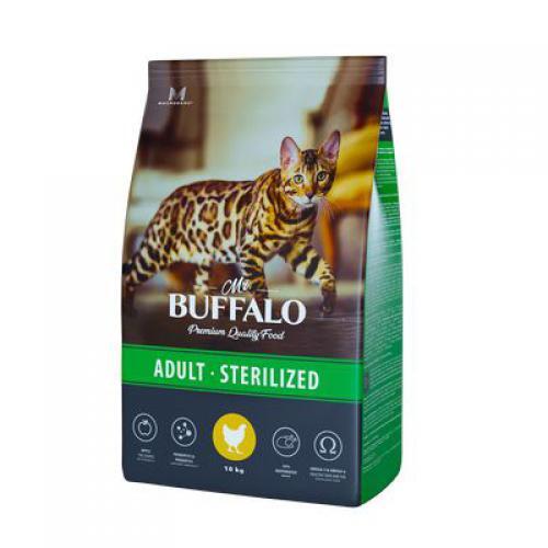 

Сухой корм для кошек Mr.Buffalo Sterilized с курицей, 10 кг