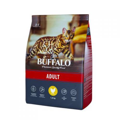 фото Сухой корм для кошек mr.buffalo adult с курицей, 1,8 кг