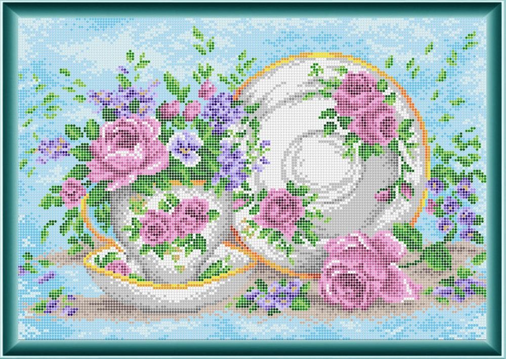 

Рисунок на канве «Чайная пара»