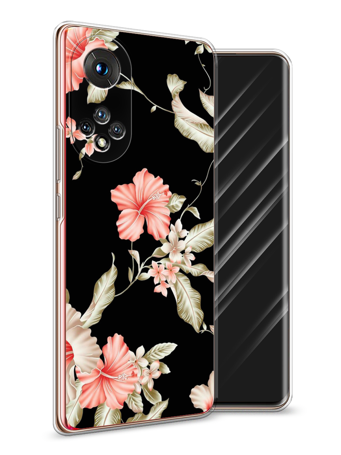 

Чехол Awog на Honor 50 "Цветы на черном", Черный;розовый, 6105450-8