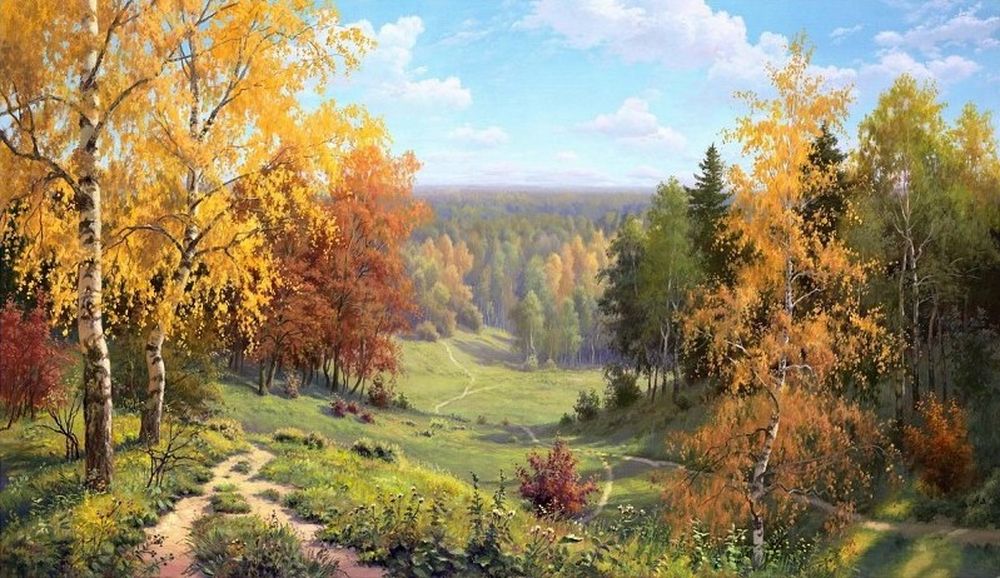 

Рисунок на ткани «Осенний лес»